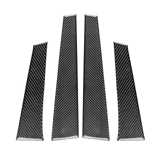 4pcs/Set Carbon Fiber Car B Pillar Decorative Sticker for SEAT Leon 2005-2012, Drop Glue Style, Left and Right Driver(Black) - Car Interior Mouldings by buy2fix | Online Shopping UK | buy2fix