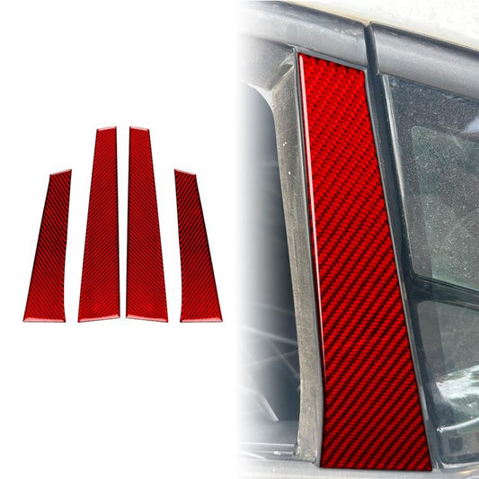 4pcs/Set Carbon Fiber Car B Pillar Decorative Sticker for SEAT Leon 2005-2012, Drop Glue Style, Left and Right Driver(Red) - Car Interior Mouldings by buy2fix | Online Shopping UK | buy2fix