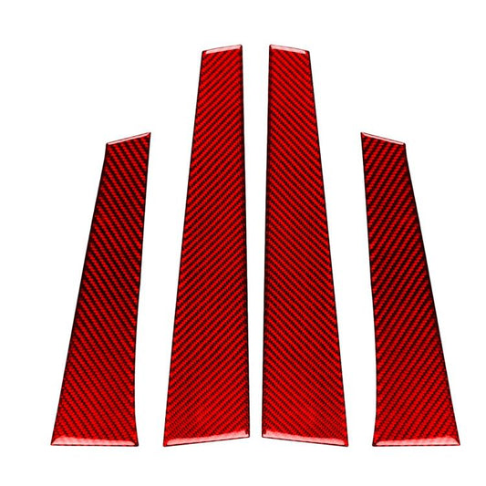 4pcs/Set Carbon Fiber Car B Pillar Decorative Sticker for SEAT Leon 2005-2012, Drop Glue Style, Left and Right Driver(Red) - Car Interior Mouldings by buy2fix | Online Shopping UK | buy2fix