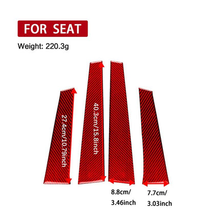 4pcs/Set Carbon Fiber Car B Pillar Decorative Sticker for SEAT Leon 2005-2012, Drop Glue Style, Left and Right Driver(Red) - Car Interior Mouldings by buy2fix | Online Shopping UK | buy2fix