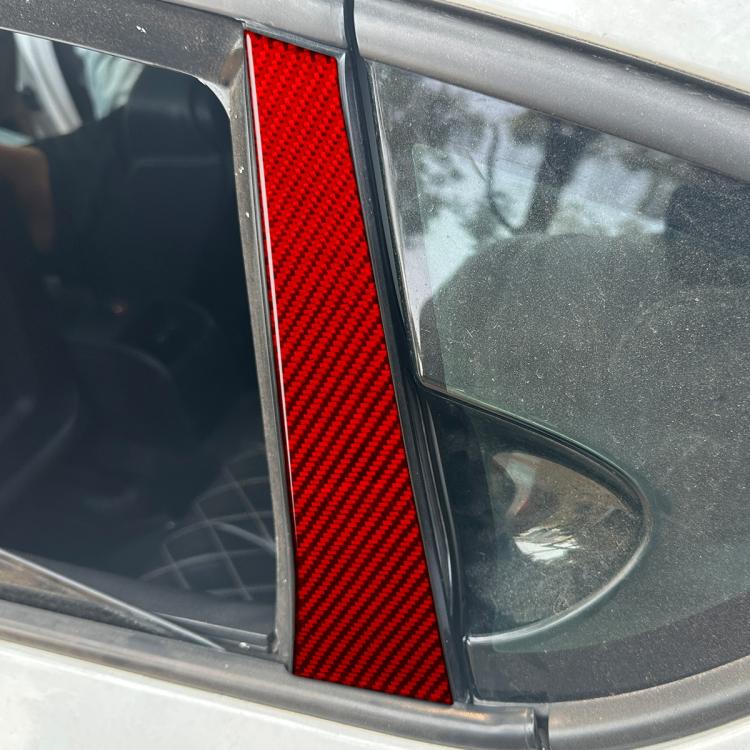 4pcs/Set Carbon Fiber Car B Pillar Decorative Sticker for SEAT Leon 2005-2012, Drop Glue Style, Left and Right Driver(Red) - Car Interior Mouldings by buy2fix | Online Shopping UK | buy2fix