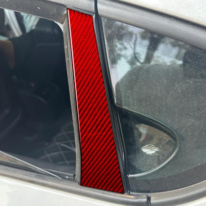 4pcs/Set Carbon Fiber Car B Pillar Decorative Sticker for SEAT Leon 2005-2012, Drop Glue Style, Left and Right Driver(Red) - Car Interior Mouldings by buy2fix | Online Shopping UK | buy2fix