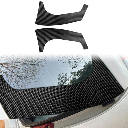 2pcs/Set Carbon Fiber Car Rear Windshield Decorative Sticker for SEAT Leon 2005-2012, Carbon Sheet Style, Left and Right Driver(Black) - Car Interior Mouldings by buy2fix | Online Shopping UK | buy2fix