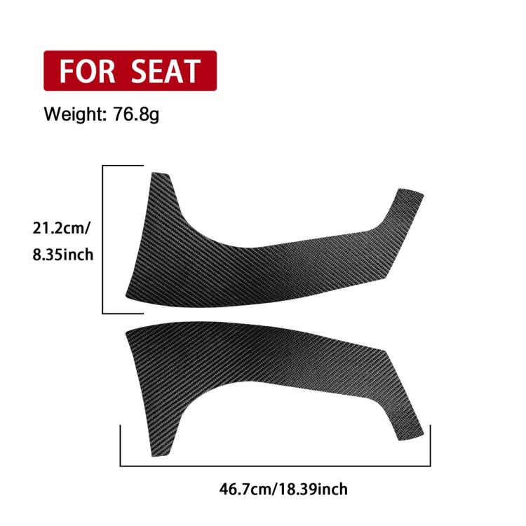 2pcs/Set Carbon Fiber Car Rear Windshield Decorative Sticker for SEAT Leon 2005-2012, Carbon Sheet Style, Left and Right Driver(Black) - Car Interior Mouldings by buy2fix | Online Shopping UK | buy2fix