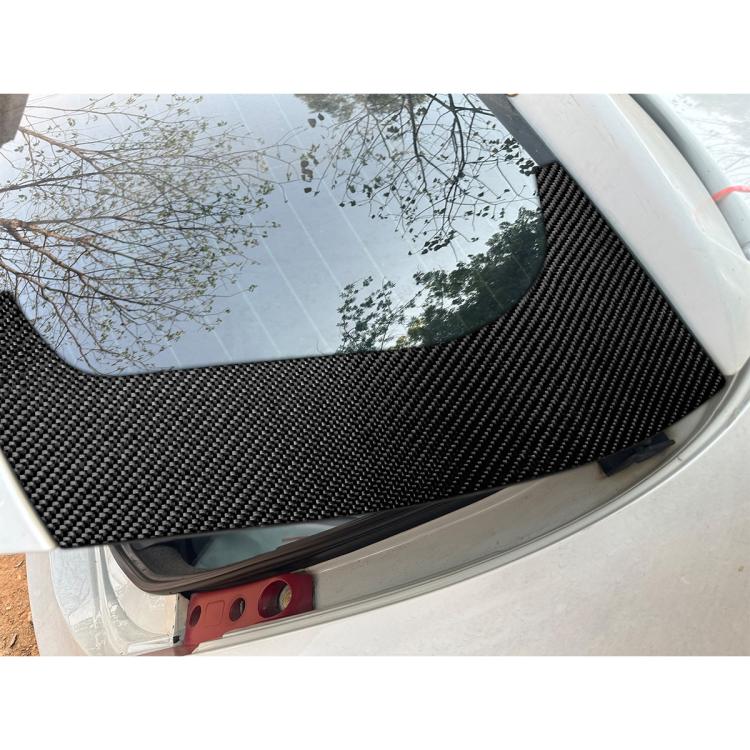 2pcs/Set Carbon Fiber Car Rear Windshield Decorative Sticker for SEAT Leon 2005-2012, Carbon Sheet Style, Left and Right Driver(Black) - Car Interior Mouldings by buy2fix | Online Shopping UK | buy2fix