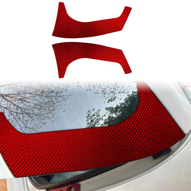 2pcs/Set Carbon Fiber Car Rear Windshield Decorative Sticker for SEAT Leon 2005-2012, Carbon Sheet Style, Left and Right Driver(Red) - Car Interior Mouldings by buy2fix | Online Shopping UK | buy2fix
