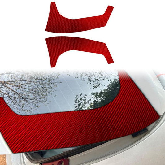 2pcs/Set Carbon Fiber Car Rear Windshield Decorative Sticker for SEAT Leon 2005-2012, Carbon Sheet Style, Left and Right Driver(Red) - Car Interior Mouldings by buy2fix | Online Shopping UK | buy2fix