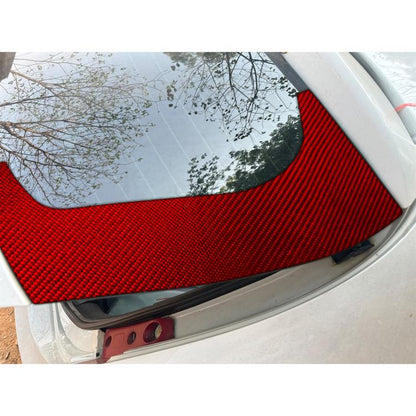 2pcs/Set Carbon Fiber Car Rear Windshield Decorative Sticker for SEAT Leon 2005-2012, Carbon Sheet Style, Left and Right Driver(Red) - Car Interior Mouldings by buy2fix | Online Shopping UK | buy2fix