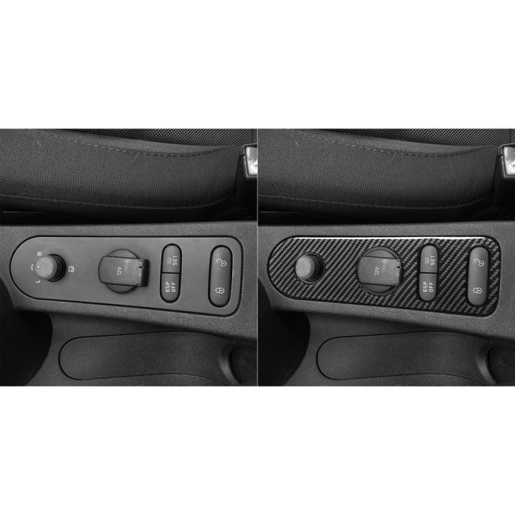 Carbon Fiber Car Rear Mirror Adjustment Panel B Decorative Sticker for SEAT Leon 2005-2012, Left and Right Driver(Black) - Car Interior Mouldings by buy2fix | Online Shopping UK | buy2fix