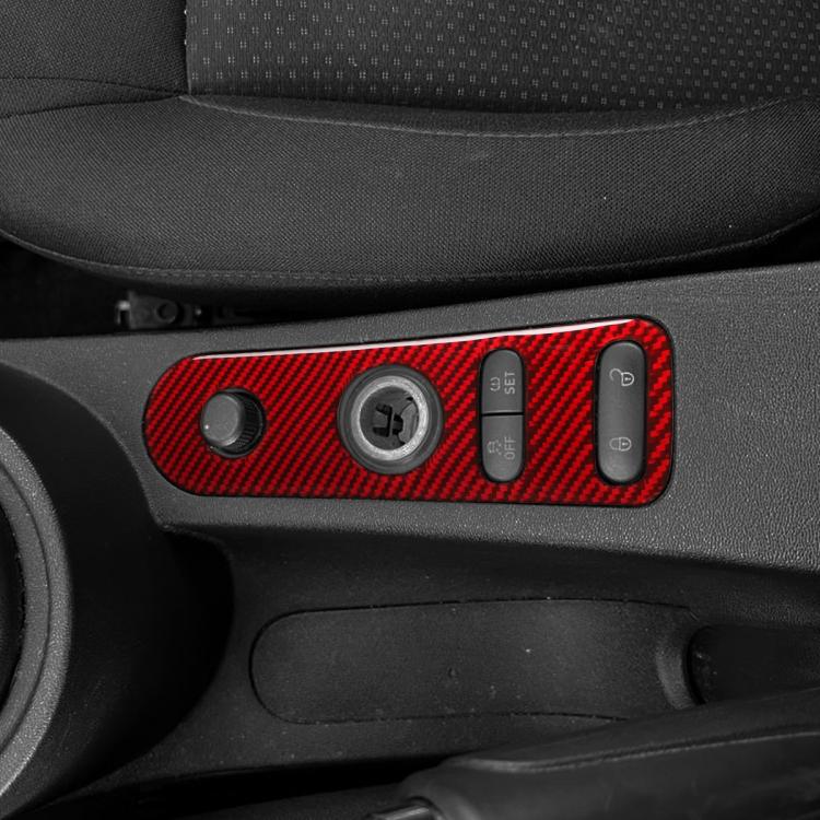 Carbon Fiber Car Rear Mirror Adjustment Panel B Decorative Sticker for SEAT Leon 2005-2012, Left and Right Driver(Red) - Car Interior Mouldings by buy2fix | Online Shopping UK | buy2fix