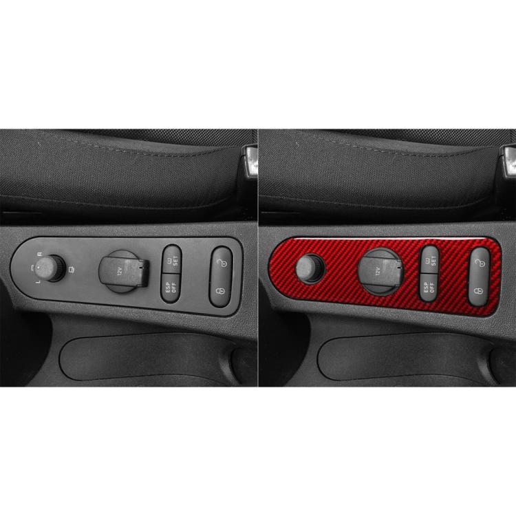 Carbon Fiber Car Rear Mirror Adjustment Panel B Decorative Sticker for SEAT Leon 2005-2012, Left and Right Driver(Red) - Car Interior Mouldings by buy2fix | Online Shopping UK | buy2fix