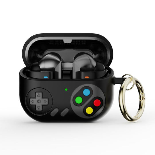 For Samsung Galaxy Buds3 / Buds3 Pro Retro Game Console Style Earphone Silicone Protective Case(Black)