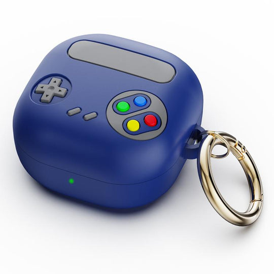 For Samsung Galaxy Buds Retro Game Console Style Earphone Silicone Protective Case(Midnight Blue)