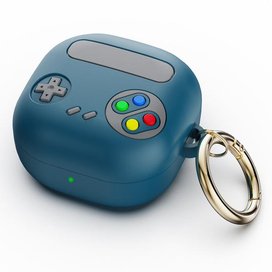 For Samsung Galaxy Buds Retro Game Console Style Earphone Silicone Protective Case(Dark Green)
