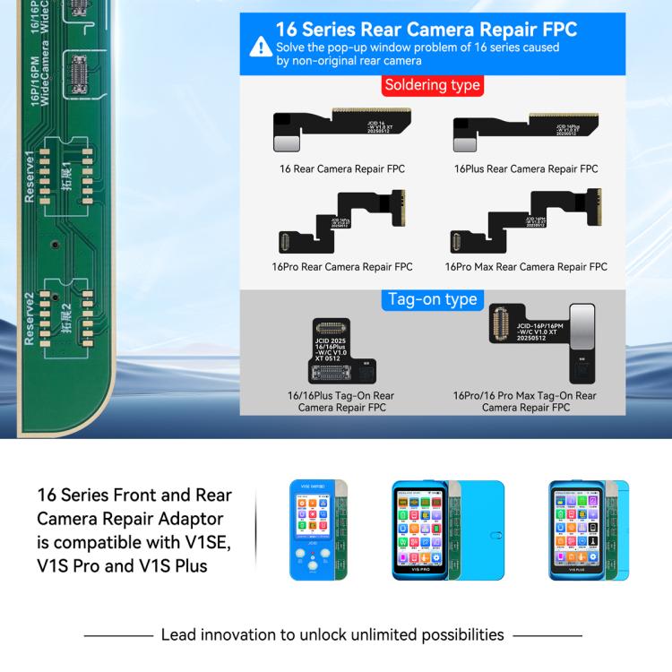 JC Front / Rear Camera Repair Adaptor For iPhone 16 Series - Test Tools by JCID | Online Shopping UK | buy2fix