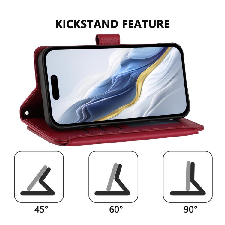 For iPhone Air Butterfly Love Flower Multi-card Zipper Wallet Leather Phone Case(Wine Red) - iPhone Air Cases by buy2fix | Online Shopping UK | buy2fix