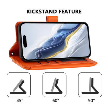 For iPhone Air Butterfly Love Flower Multi-card Zipper Wallet Leather Phone Case(Orange) - iPhone Air Cases by buy2fix | Online Shopping UK | buy2fix