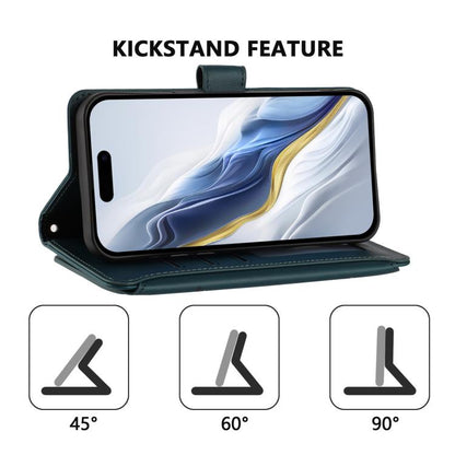 For iPhone Air Butterfly Love Flower Multi-card Zipper Wallet Leather Phone Case(Dark Green) - iPhone Air Cases by buy2fix | Online Shopping UK | buy2fix