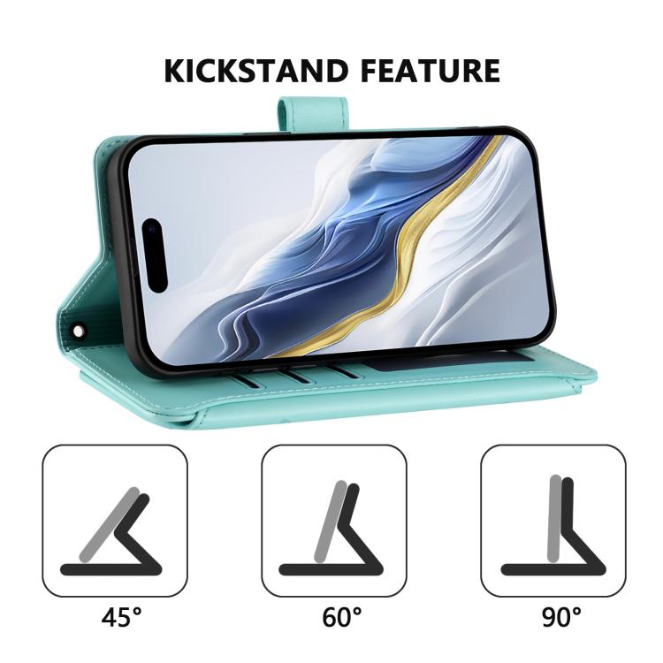 For iPhone Air Butterfly Love Flower Multi-card Zipper Wallet Leather Phone Case(Mint Green) - iPhone Air Cases by buy2fix | Online Shopping UK | buy2fix