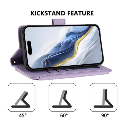 For iPhone Air Butterfly Love Flower Multi-card Zipper Wallet Leather Phone Case(Light Purple) - iPhone Air Cases by buy2fix | Online Shopping UK | buy2fix