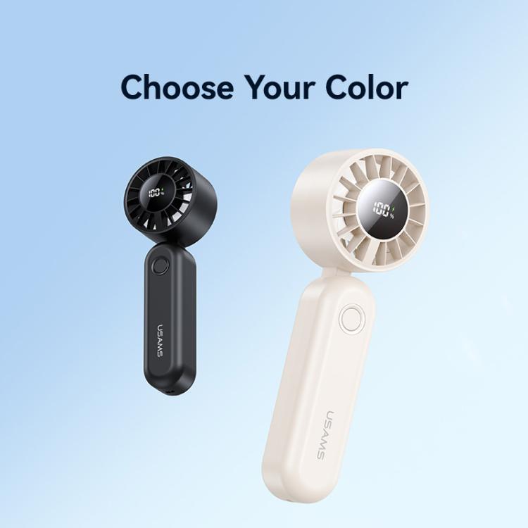 USAMS ZB352 Digital Display Folding Handheld Mini Fan(Black) - Electric Fans by USAMS | Online Shopping UK | buy2fix