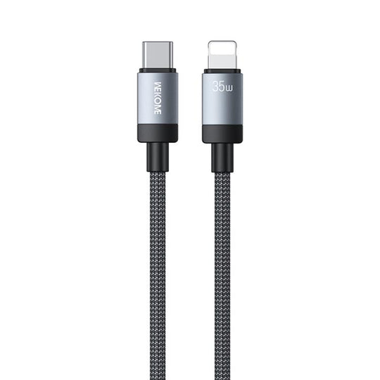 WK WDC-99 Kingkong Ruike Series 35W USB-C / Type-C to 8 Pin Braided Charging Data Cable, Length: 1m(Black)