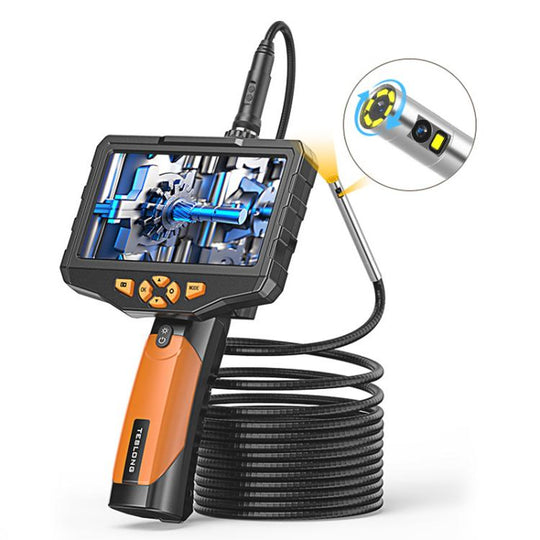 TESLONG NTS300 5 Inch Large Screen Industrial Endoscope Auto Repair Tools, Model:Rotating 8.5mm Dual Lens / 5m