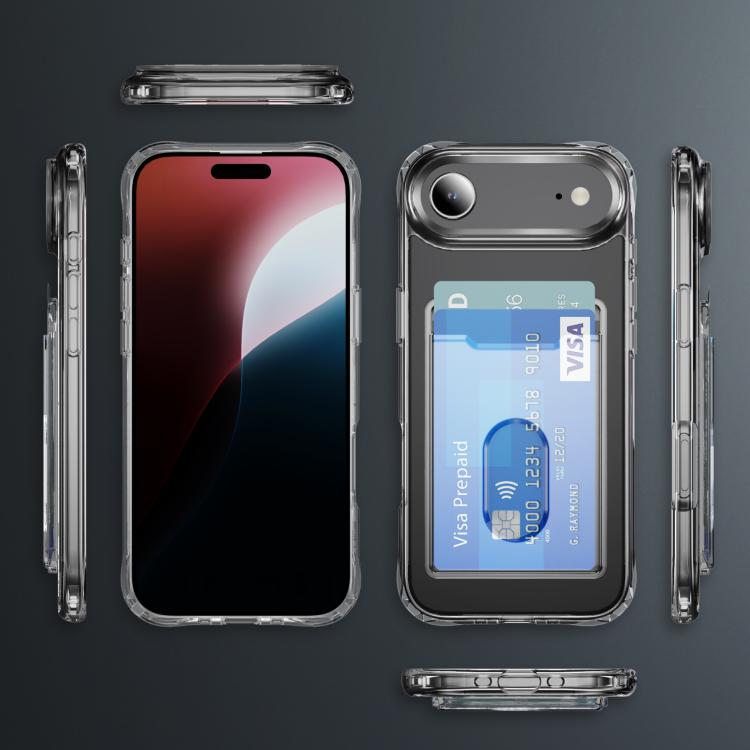 For iPhone Air Crystal Clear Card Slot PC Hybrid TPU Phone Case(Transparent) - iPhone Air Cases by buy2fix | Online Shopping UK | buy2fix