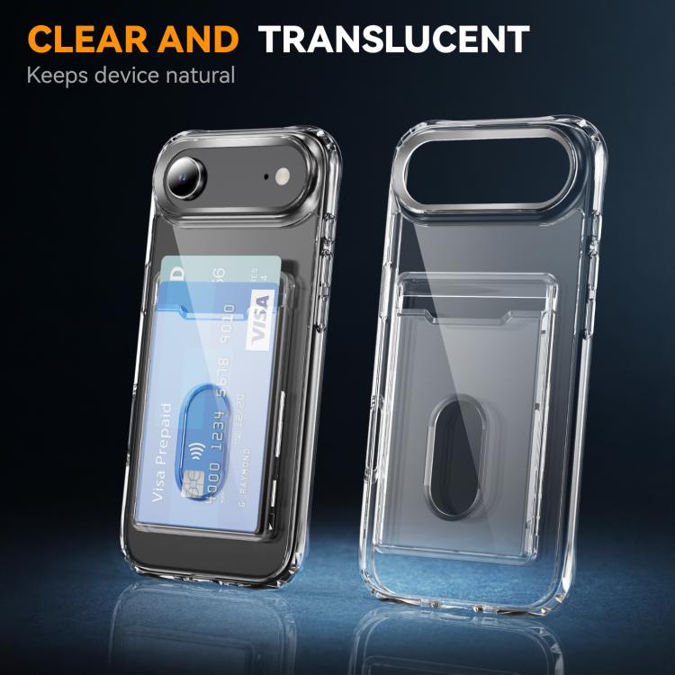 For iPhone Air Crystal Clear Card Slot PC Hybrid TPU Phone Case(Transparent) - iPhone Air Cases by buy2fix | Online Shopping UK | buy2fix
