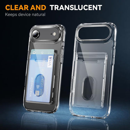 For iPhone Air Crystal Clear Card Slot PC Hybrid TPU Phone Case(Transparent) - iPhone Air Cases by buy2fix | Online Shopping UK | buy2fix