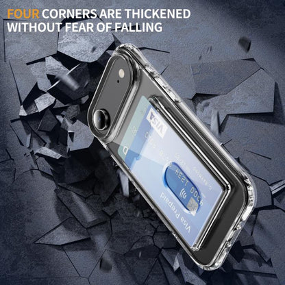 For iPhone Air Crystal Clear Card Slot PC Hybrid TPU Phone Case(Transparent) - iPhone Air Cases by buy2fix | Online Shopping UK | buy2fix