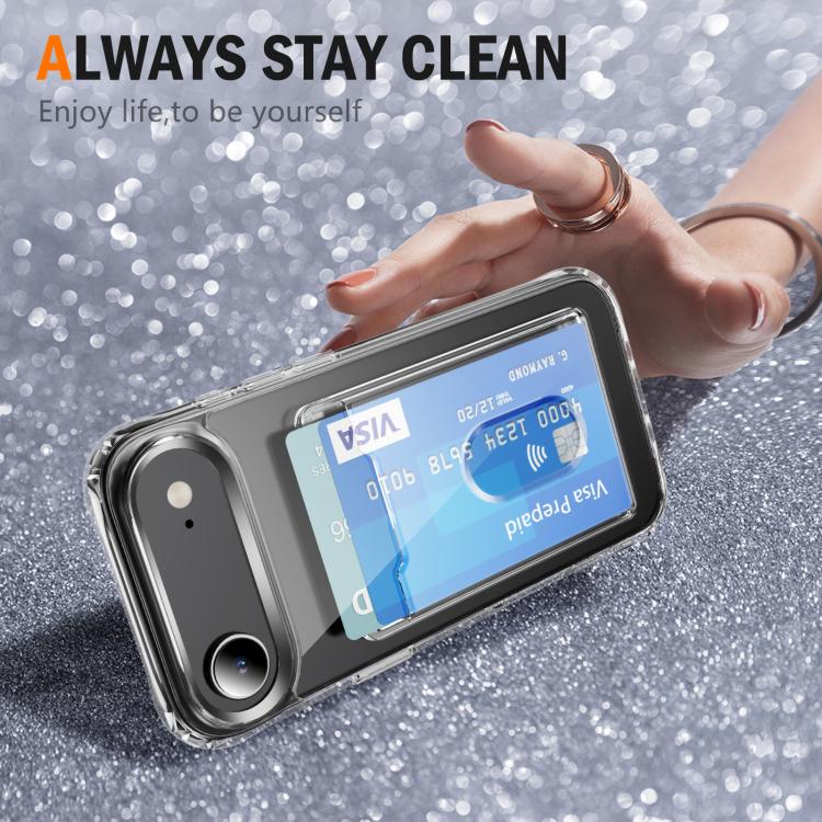 For iPhone Air Crystal Clear Card Slot PC Hybrid TPU Phone Case(Transparent) - iPhone Air Cases by buy2fix | Online Shopping UK | buy2fix
