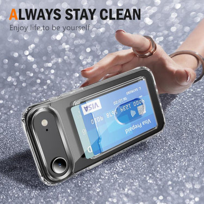 For iPhone Air Crystal Clear Card Slot PC Hybrid TPU Phone Case(Transparent) - iPhone Air Cases by buy2fix | Online Shopping UK | buy2fix