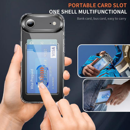 For iPhone Air Crystal Clear Card Slot PC Hybrid TPU Phone Case(Transparent) - iPhone Air Cases by buy2fix | Online Shopping UK | buy2fix