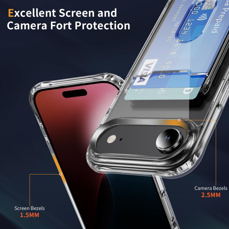For iPhone Air Crystal Clear Card Slot PC Hybrid TPU Phone Case(Transparent) - iPhone Air Cases by buy2fix | Online Shopping UK | buy2fix