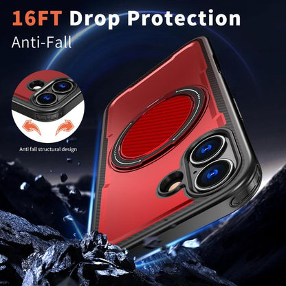 For iPhone 17 Metal 360 Degree Rotation Holder MagSafe Phone Case(Red) - iPhone 17 Cases by buy2fix | Online Shopping UK | buy2fix