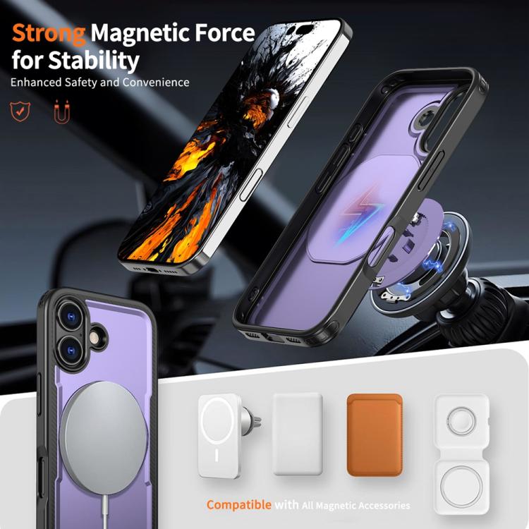 For iPhone 17 Metal 360 Degree Rotation Holder MagSafe Phone Case(Purple) - iPhone 17 Cases by buy2fix | Online Shopping UK | buy2fix