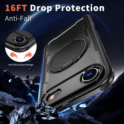 For iPhone Air Metal 360 Degree Rotation Holder MagSafe Phone Case(Black) - iPhone Air Cases by buy2fix | Online Shopping UK | buy2fix