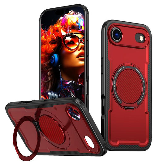 For iPhone Air Metal 360 Degree Rotation Holder MagSafe Phone Case(Red) - iPhone Air Cases by buy2fix | Online Shopping UK | buy2fix