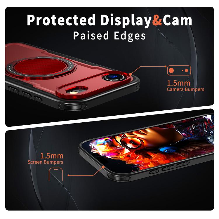 For iPhone Air Metal 360 Degree Rotation Holder MagSafe Phone Case(Red) - iPhone Air Cases by buy2fix | Online Shopping UK | buy2fix