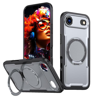 For iPhone Air Metal 360 Degree Rotation Holder MagSafe Phone Case(Grey) - iPhone Air Cases by buy2fix | Online Shopping UK | buy2fix