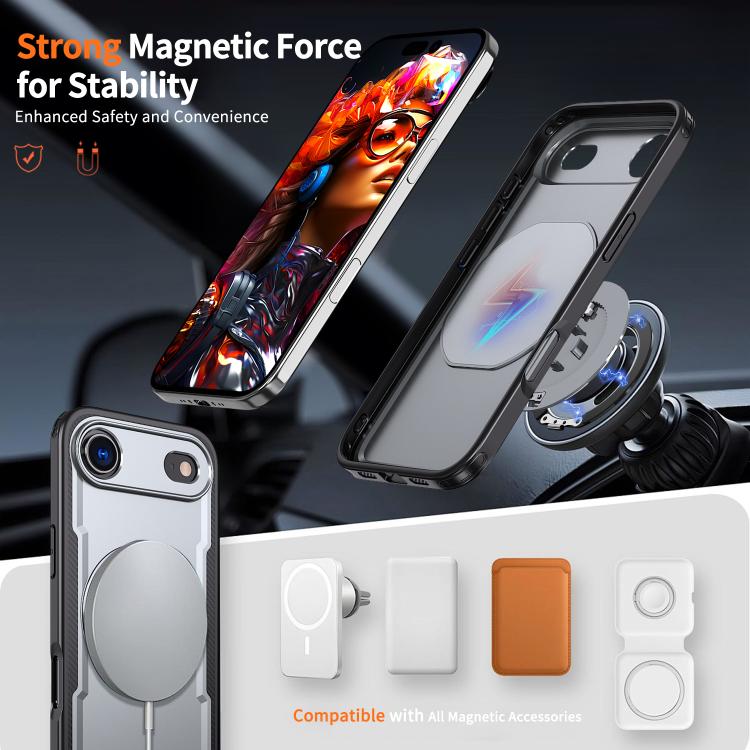 For iPhone Air Metal 360 Degree Rotation Holder MagSafe Phone Case(Grey) - iPhone Air Cases by buy2fix | Online Shopping UK | buy2fix