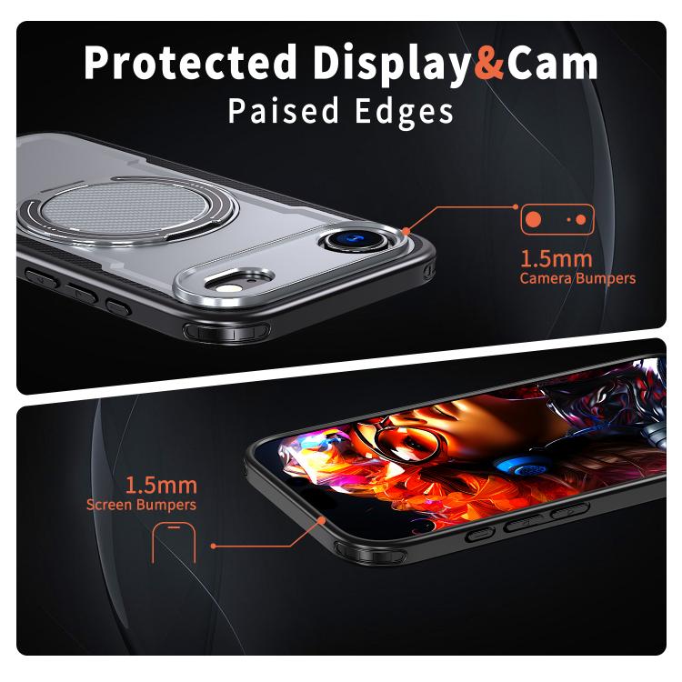 For iPhone Air Metal 360 Degree Rotation Holder MagSafe Phone Case(Grey) - iPhone Air Cases by buy2fix | Online Shopping UK | buy2fix