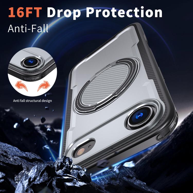 For iPhone Air Metal 360 Degree Rotation Holder MagSafe Phone Case(Grey) - iPhone Air Cases by buy2fix | Online Shopping UK | buy2fix