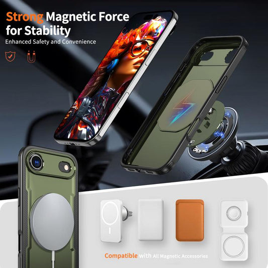 For iPhone Air Metal 360 Degree Rotation Holder MagSafe Phone Case(Olive Green) - iPhone Air Cases by buy2fix | Online Shopping UK | buy2fix