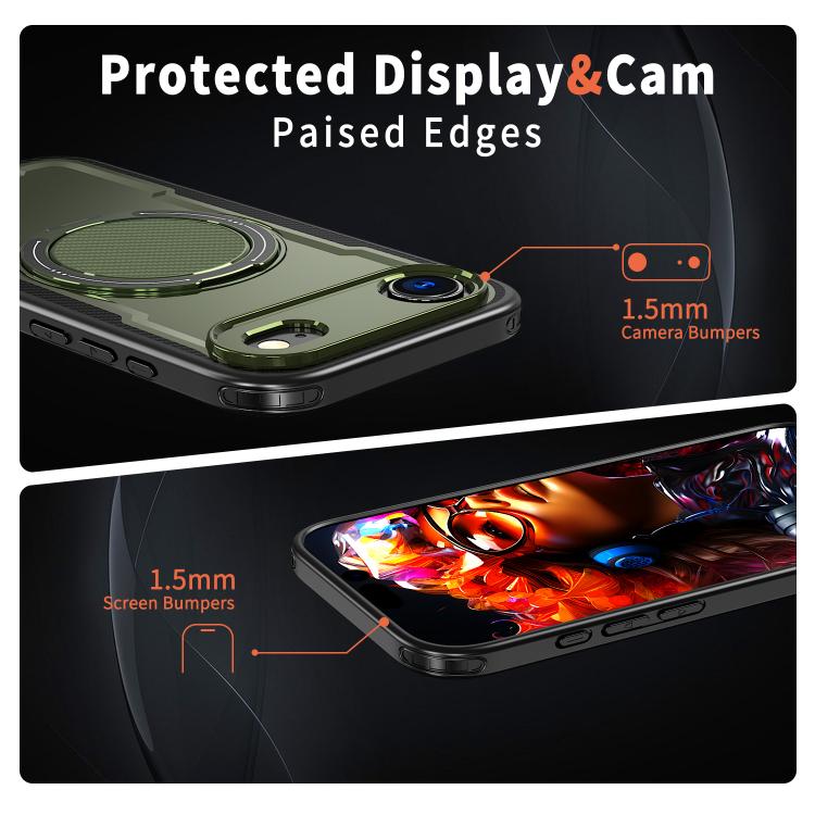 For iPhone Air Metal 360 Degree Rotation Holder MagSafe Phone Case(Olive Green) - iPhone Air Cases by buy2fix | Online Shopping UK | buy2fix