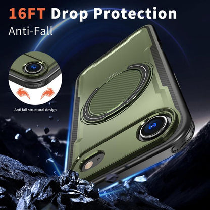 For iPhone Air Metal 360 Degree Rotation Holder MagSafe Phone Case(Olive Green) - iPhone Air Cases by buy2fix | Online Shopping UK | buy2fix