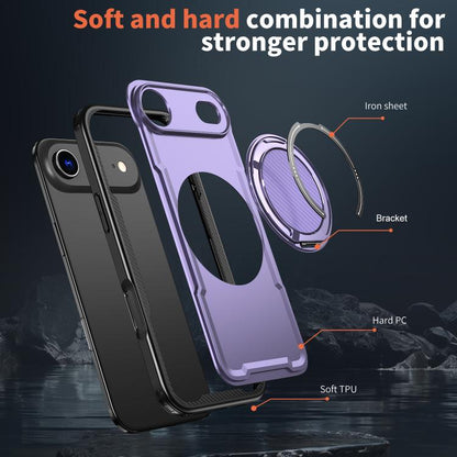 For iPhone Air Metal 360 Degree Rotation Holder MagSafe Phone Case(Purple) - iPhone Air Cases by buy2fix | Online Shopping UK | buy2fix
