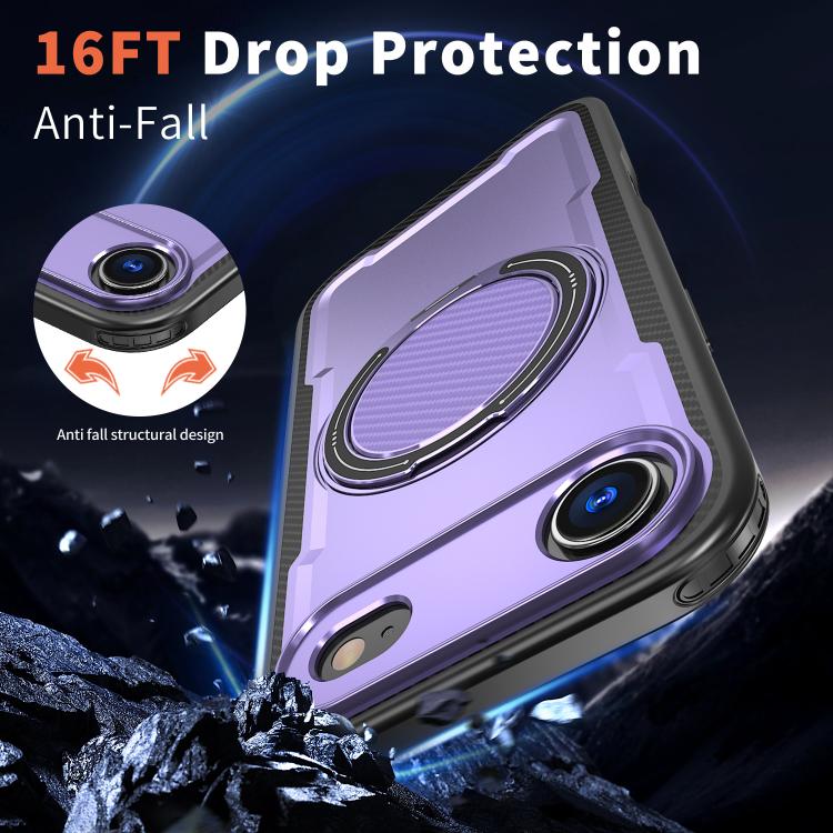 For iPhone Air Metal 360 Degree Rotation Holder MagSafe Phone Case(Purple) - iPhone Air Cases by buy2fix | Online Shopping UK | buy2fix