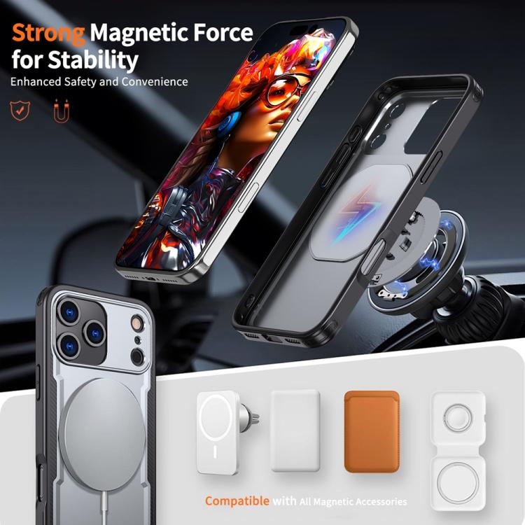 For iPhone 17 Pro Max Metal 360 Degree Rotation Holder MagSafe Phone Case(Grey) - iPhone 17 Pro Max Cases by buy2fix | Online Shopping UK | buy2fix